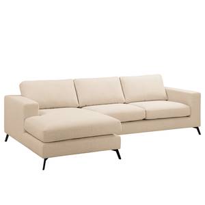 Ecksofa Denny II Webstoff - Creme - Longchair davorstehend links