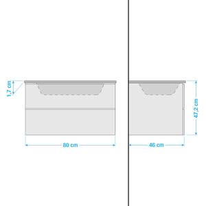 Waschtisch Alma Grau - Breite: 80 cm