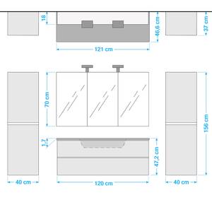 Badezimmerset Alma III (4-teilig) Inklusive Beleuchtung - Weiß