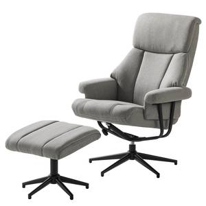 Relaxfauteuil Barking vlakweefsel - platinakleurig