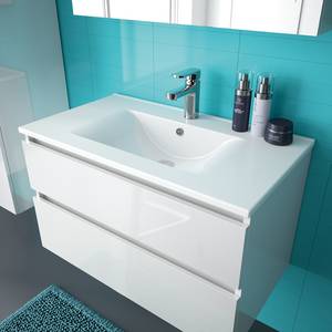 Salle de bain Alma I (2 éléments) Avec éclairage - Blanc - Largeur : 80 cm