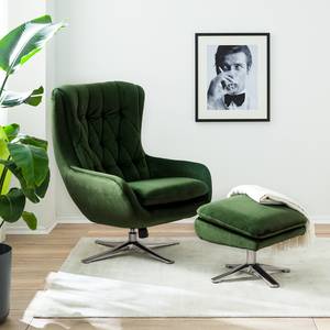 Fauteuil Bracon met hocker Donkergroen