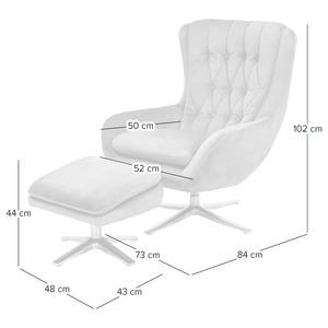 Fauteuil Bracon met hocker Donkergroen