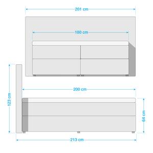 Gestoffeerd bed Loiz (inclusief opbergruimte) - Pastelblauw - 180 x 200cm