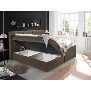 Gestoffeerd bed Loiz (inclusief opbergruimte) - Espressokleurig - 180 x 200cm