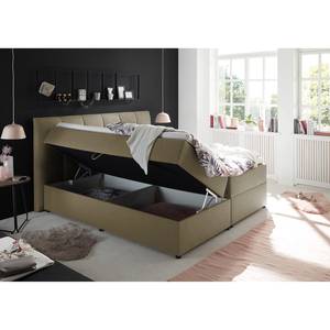 Gestoffeerd bed Lofou (inclusief opbergruimte) - Modder - 180 x 200cm