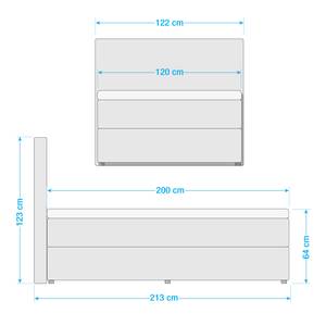 Gestoffeerd bed Loiz (inclusief opbergruimte) - Pastelblauw - 120 x 200cm