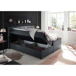 Letto imbottito Lofou Con contenitori - Color antracite chiaro - 160 x 200cm