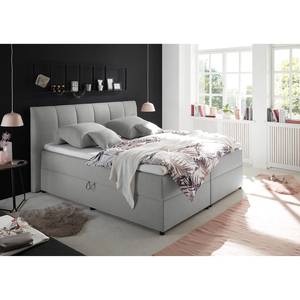 Letto imbottito Lofou Con contenitori - Color grigio chiaro - 160 x 200cm