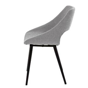 Chaises capitonnées Hardy (lot de 2) Tissu / Métal - Noir - Gris