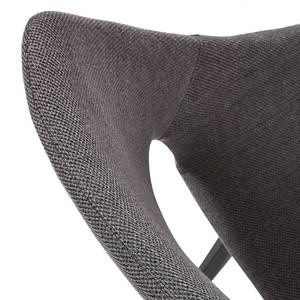 Chaises capitonnées Hardy (lot de 2) Tissu / Métal - Noir - Gris foncé