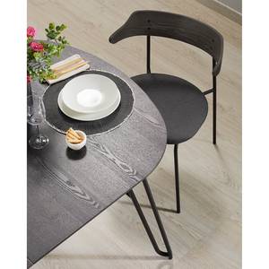 Chaises Ophir (lot de 2) Tissu / Métal - Imitation chêne noir / Gris