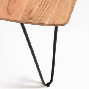 Table Bovey Acacia massif / Fer - Noir - 160 x 90 cm