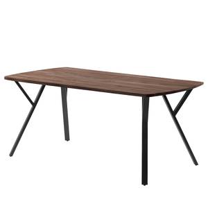 Eettafel Boyds massief acaciahout/ijzer - zwart - 160 x 90 cm