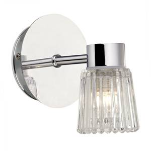 Éclairage miroir salle de bain Eze I Verre / Acier inoxydable - 1 ampoule
