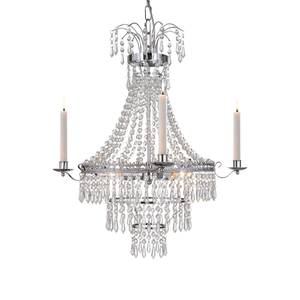 Lustre Marielund II Verre cristallin / Acier inoxydable - 3 ampoules