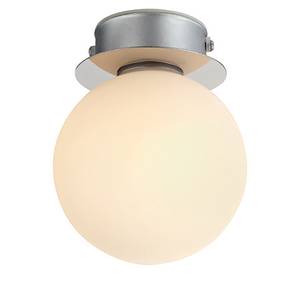 LED-Badleuchte Mini I Milchglas / Edelstahl - 1-flammig - Silber