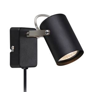 Wandlamp Key roestvrij staal - 1 lichtbron - Zwart