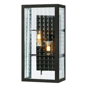 LED-Wandleuchte Fulham Glas / Edelstahl - 2-flammig - Schwarz