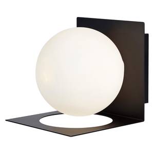 LED-wandlamp Zenit melkglas/staal - 1 lichtbron - Zwart