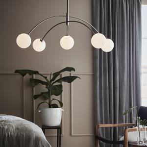 LED-hanglamp Heaven melkglas/roestvrij staal - 5 lichtbronnen - Zilver