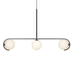 LED-hanglamp Pals melkglas/staal - 3 lichtbronnen