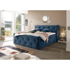 Lit boxspring Bellvue Avec tête de lit - Bleu foncé