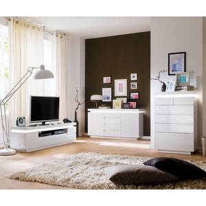 Meuble TV Emblaze III Avec éclairage - Blanc brillant