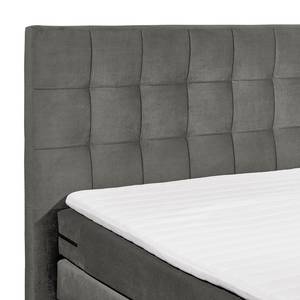 Lit boxspring Bellwood Avec tête de lit - Microfibre Salvo: Anthracite - 160 x 200cm