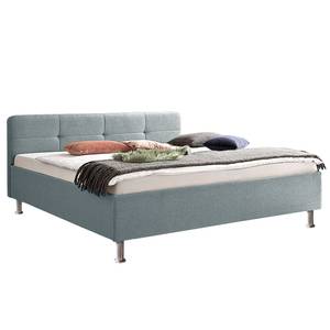 Gestoffeerd bed Amelie Ijsblauw - 180 x 200cm - Chroomkleurig glanzend