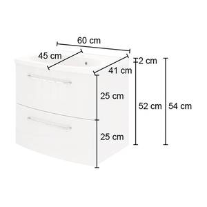 Meuble avec vasque Albaro Argent cendré / Blanc