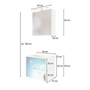 Salle de bain ChampeI II (2 éléments) Motif - Pissenlit / Blanc