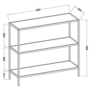 Open kast Meon I Grijze eikenhouten look