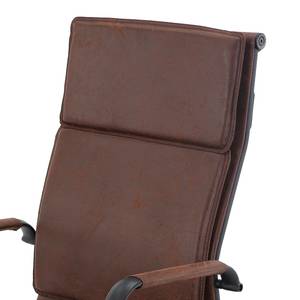 Chaise de bureau Buyck Microfibre / Métal - Marron vintage / Noir mat