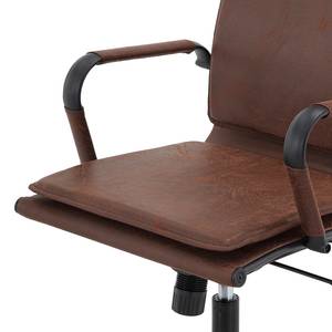 Chaise de bureau Buyck Microfibre / Métal - Marron vintage / Noir mat