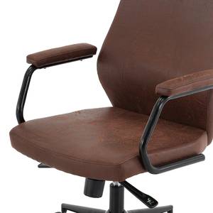 Chaise de bureau Byram Microfibre / Métal - Marron vintage / Noir mat