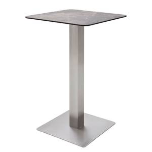 Table haute Zilker II Verre sécurité / Acier inoxydable - Acier inoxydable - Mocca