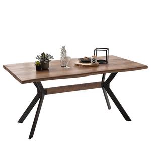 Eettafel Kevil metaal - antieke wilde eikenhouten look/mat zwart - Breedte: 160 cm