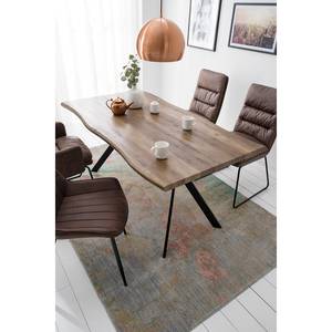 Eettafel Kevil metaal - antieke wilde eikenhouten look/mat zwart - Breedte: 160 cm