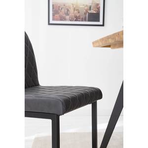 Chaises Cantilever Finga IV (lot de 2) Gris - Métal - Cuir synthétique - 47 x 86 x 63 cm