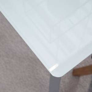 Table Fabius Blanc - Verre - Métal - 140 x 75 x 80 cm