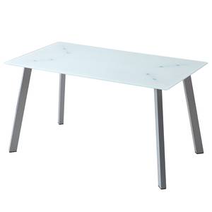 Table Fabius Blanc - Verre - Métal - 140 x 75 x 80 cm