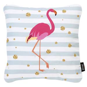 Coussin Flamingo Coton - Turquoise / Rose vif