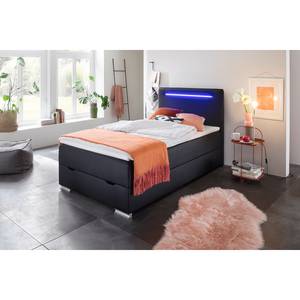 Boxspring Las Vegas (inclusief opbergruimte) - Kunstleer Mei: Zwart - 140 x 200cm