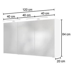 Spiegelschrank Dante Inklusive Beleuchtung - Weiß - Breite: 120 cm
