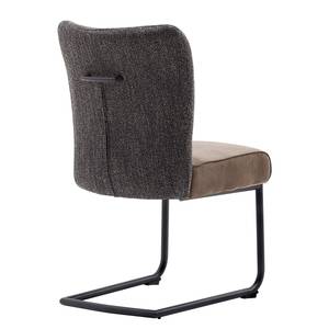 Eetkamerstoelen Arleta (set van 2) structuurweefsel & microvezel/metaal - vintage cappuccinokleurig - Cappuccinokleurig