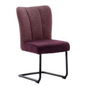 Chaises Arleta (lot de 2) Tissu structuré et microfibre / Métal - Bordeaux vintage - Bordeaux