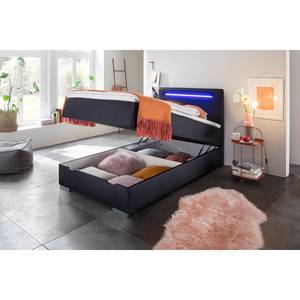 Boxspring Las Vegas I (inclusief opbergruimte) - Kunstleer Mei: Zwart - 140 x 200cm