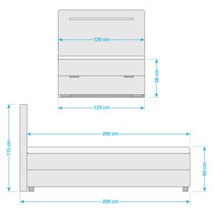 Lit boxspring Las Vegas Avec tiroir de lit - Cuir synthétique Mei: Blanc - 120 x 200cm