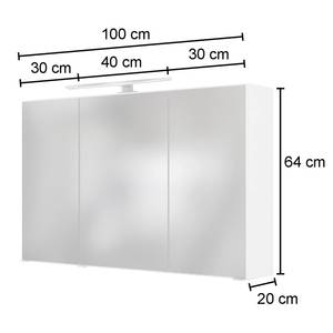 Armoire de toilette Dante Éclairage inclus - Graphite - Largeur : 100 cm